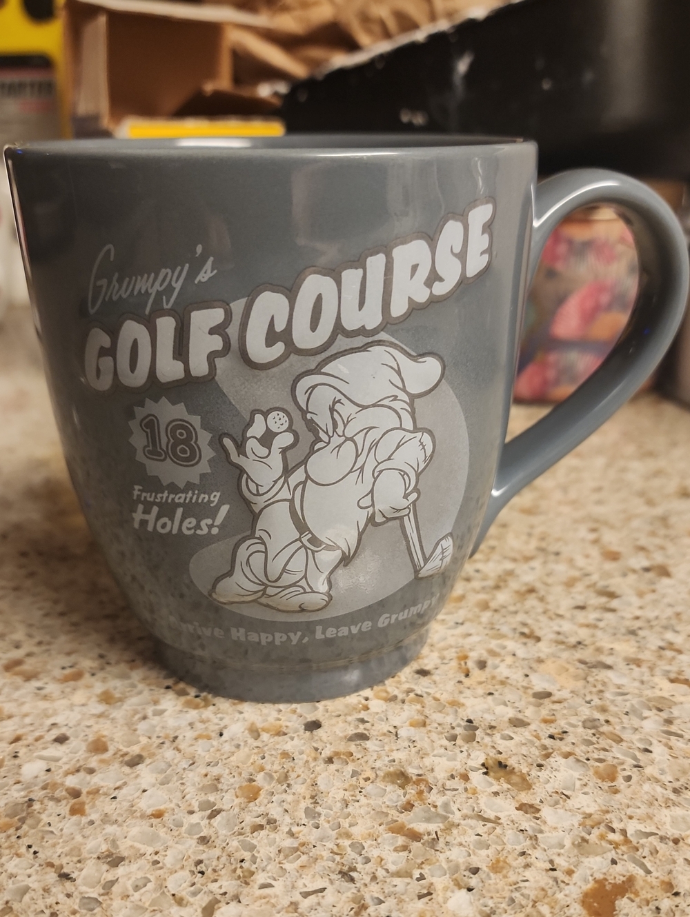Disney Gray Grumpy's Golf Course Ceramic Mug
